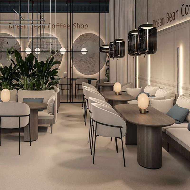 主题餐厅饭店桌椅组合休闲奶茶书吧洽谈小吃商用餐厅桌椅