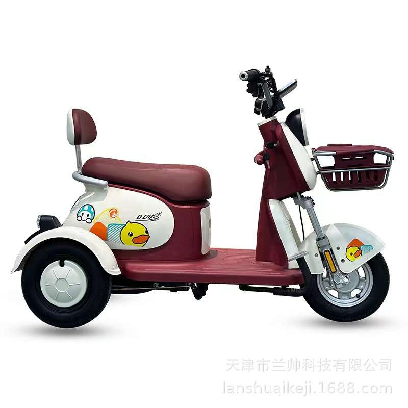 大福新款休闲电动三轮车小型女性接孩子电瓶三轮车时尚电动三轮车