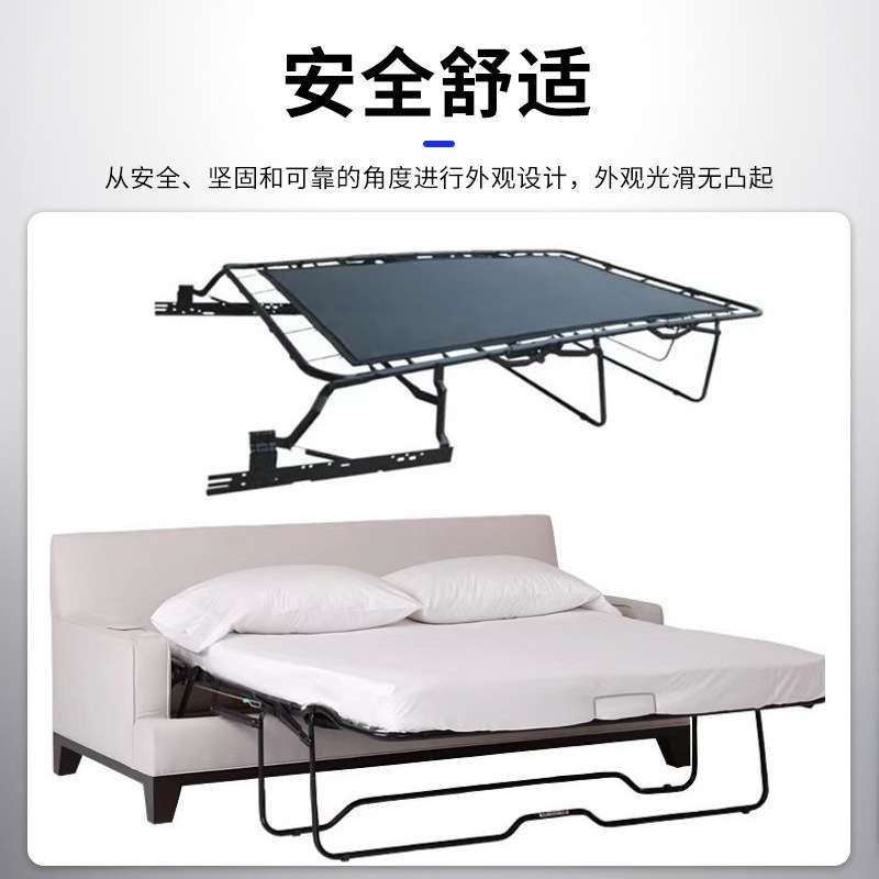 带板条隐形床小户型沙发床多功能三折床翻转床隐藏式五金配件