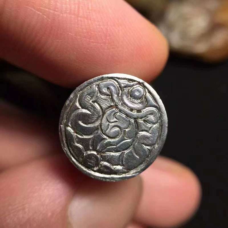 天然藏式纯天铁印章大号吉祥八宝图腾手工打造