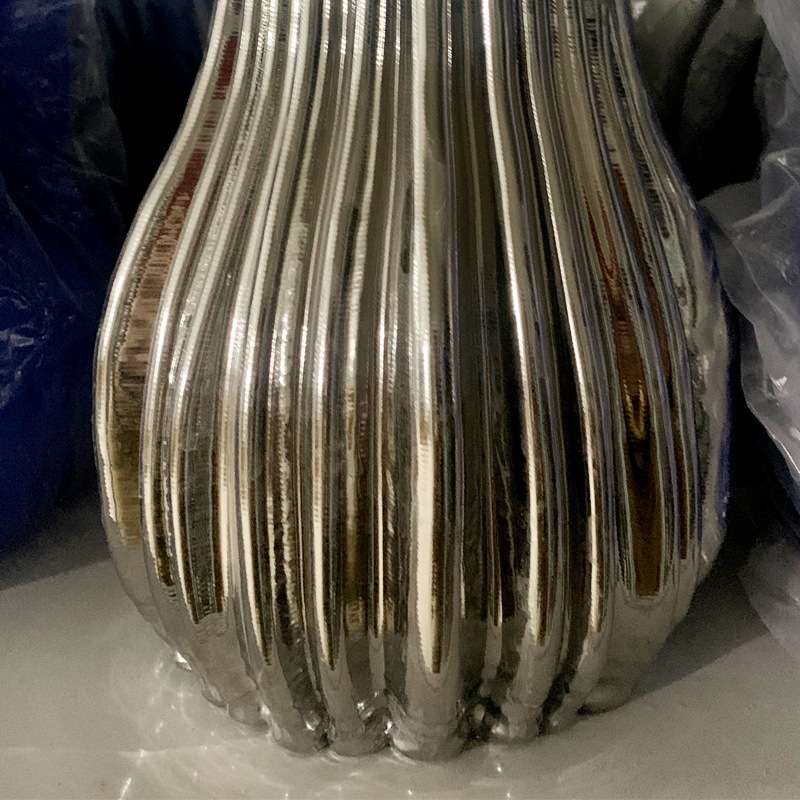 镀银大花瓶北欧客厅摆件美式轻奢陶瓷装饰高大号插花现代装饰干花