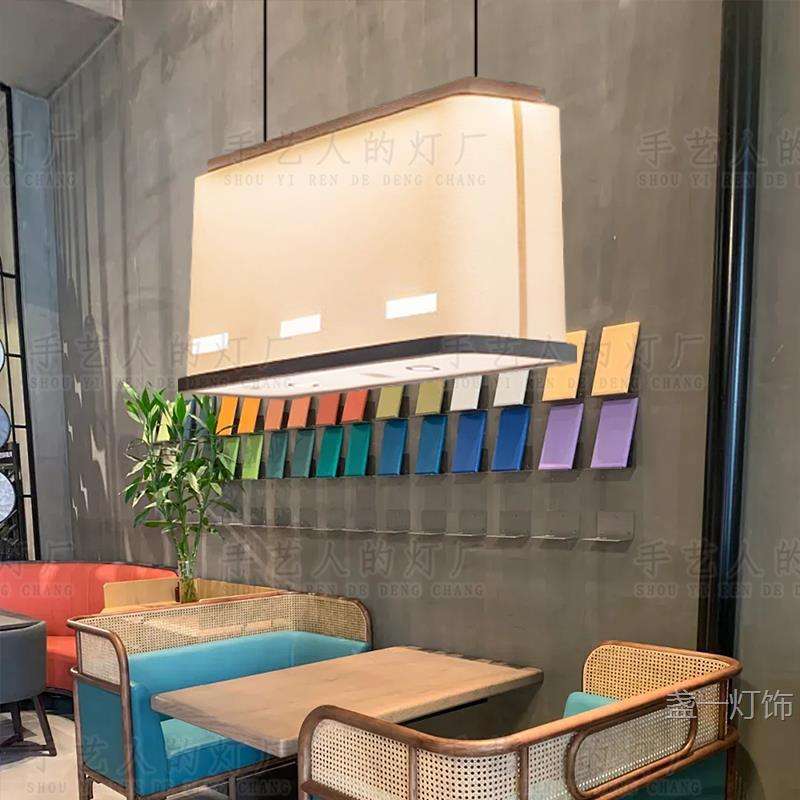 设计师款餐厅吧台吊灯现代轻奢简约艺术长条一字餐饮餐桌咖啡厅灯