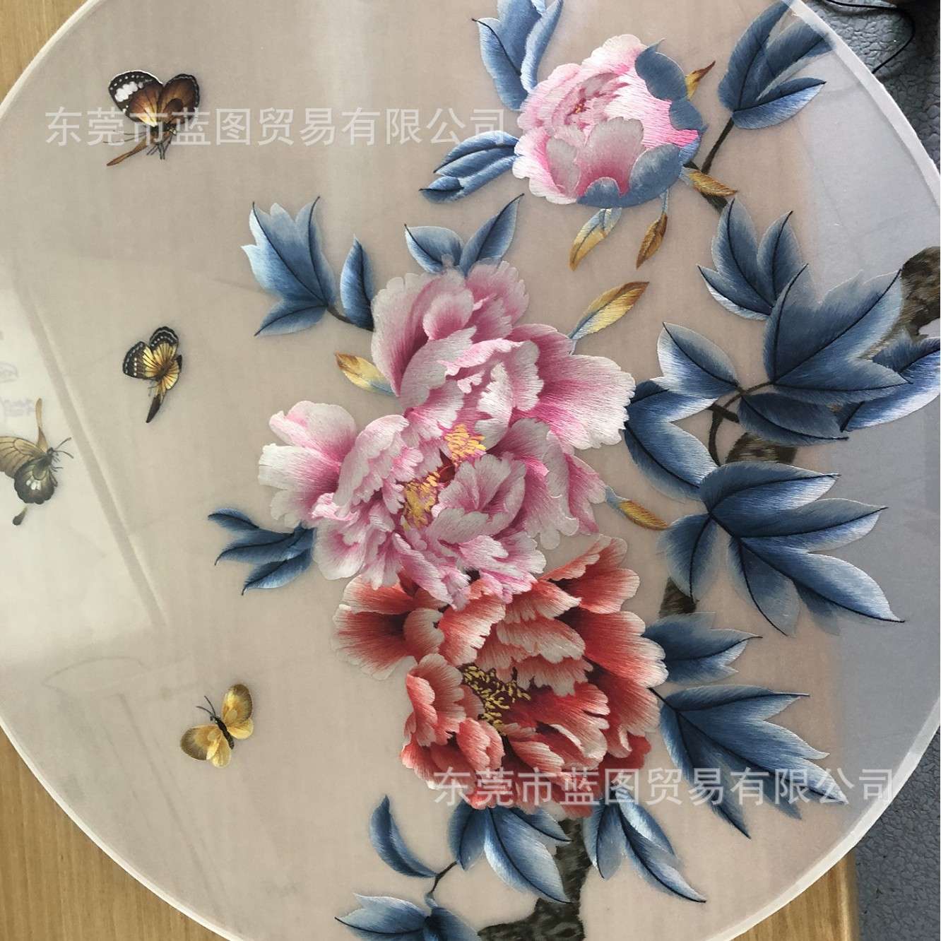 现货苏绣双面绣前程似锦牡丹蝴蝶客厅书房玄关屏风画酒店商用挂画