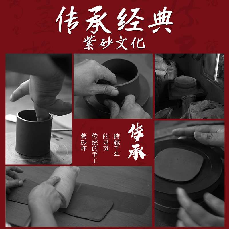 宜兴紫砂杯男个人带盖内胆过滤单个办公室带把非陶瓷茶杯茶水分离