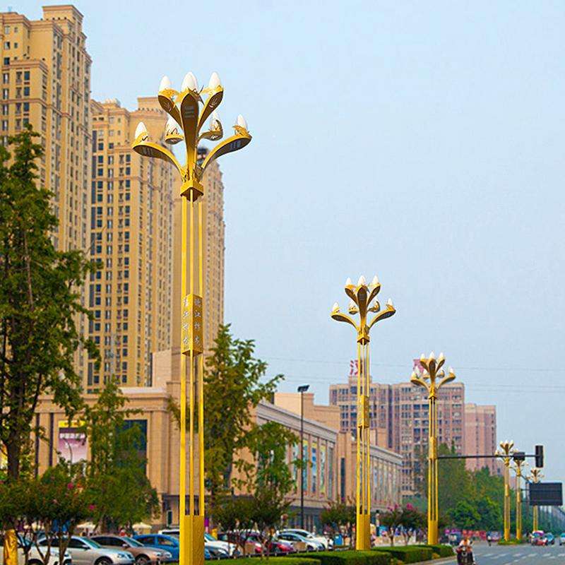 厂家直销 户外防水led市政广场工程 玉兰灯中华灯 景观灯具高杆灯
