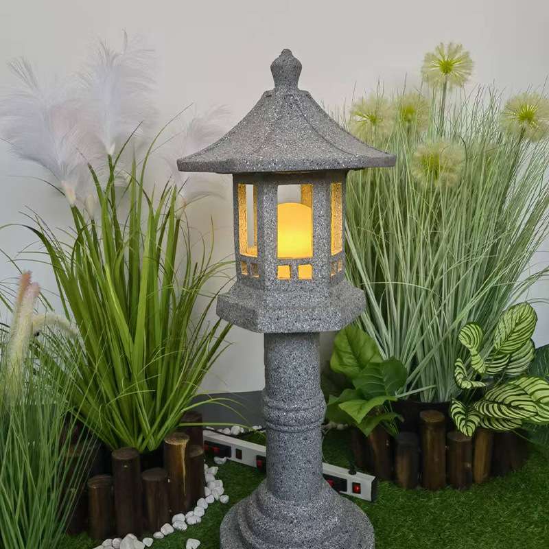 新中式仿石材户外草坪灯树脂复古古意禅寺酒店花园园林绿化仿古灯