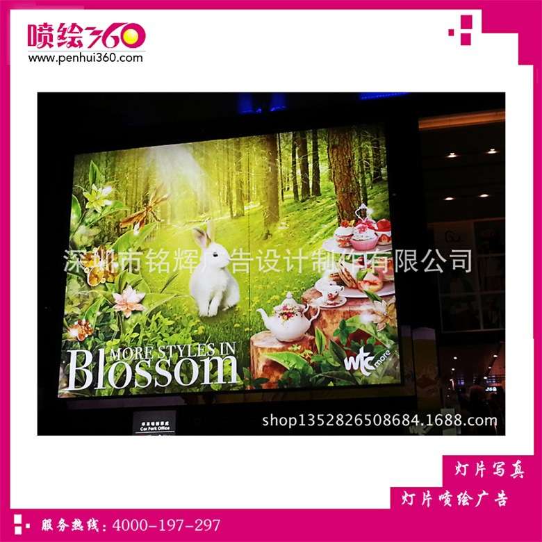 灯箱片油画布广告画室内背喷写真灯片喷绘高精度灯广告牌透光商用