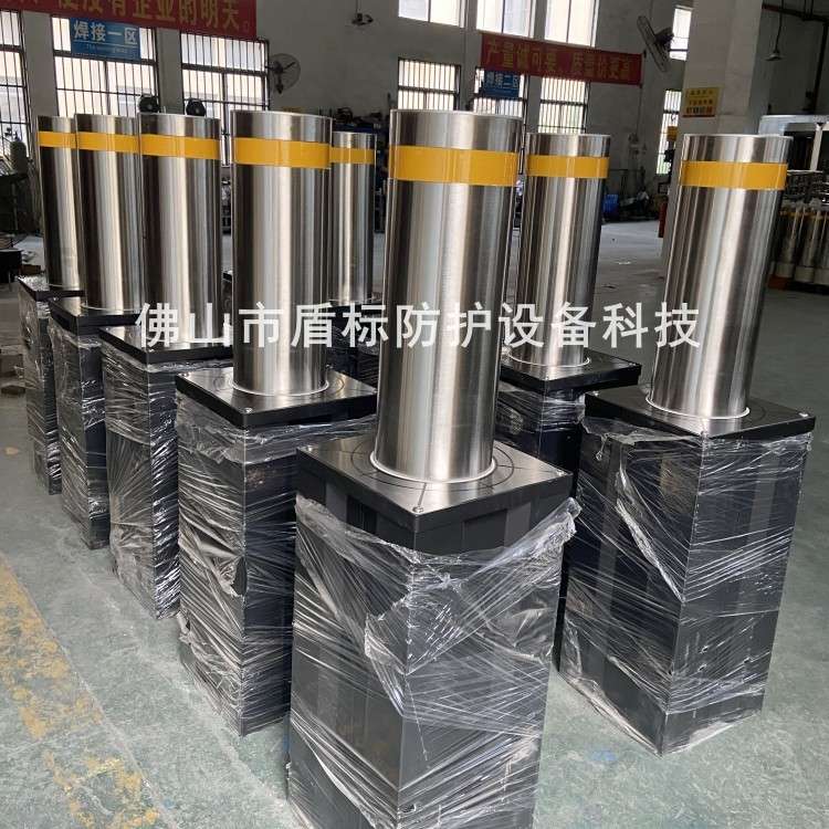 福建福州游乐园入口不锈钢智能液压电子伸缩警示桩  可拆卸移动柱