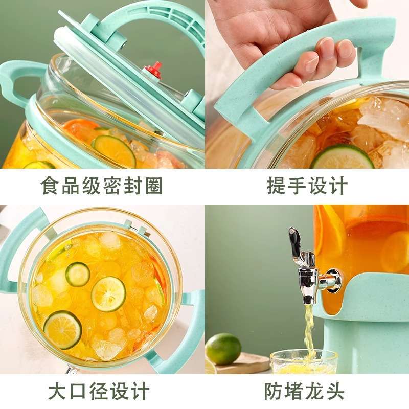 玻璃果汁桶自助饮料桶网红酒桶啤带龙头泡酒瓶水果茶桶可乐桶容器