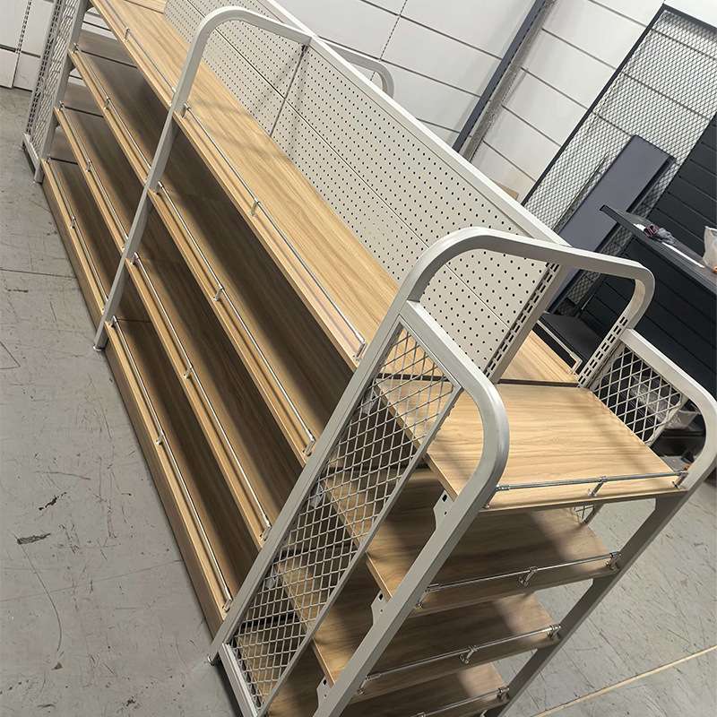 商超便利店货架展示架展示柜中岛柜中岛架钢木货架工厂 货架