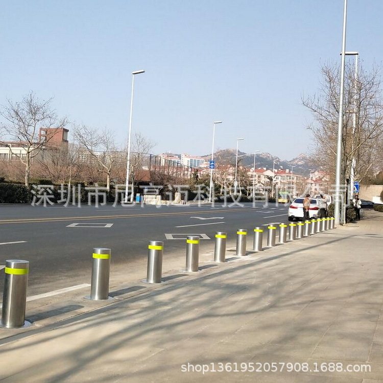 不锈钢成品车挡升降柱园林道路交通设施半自动升缩桩移动止车护柱