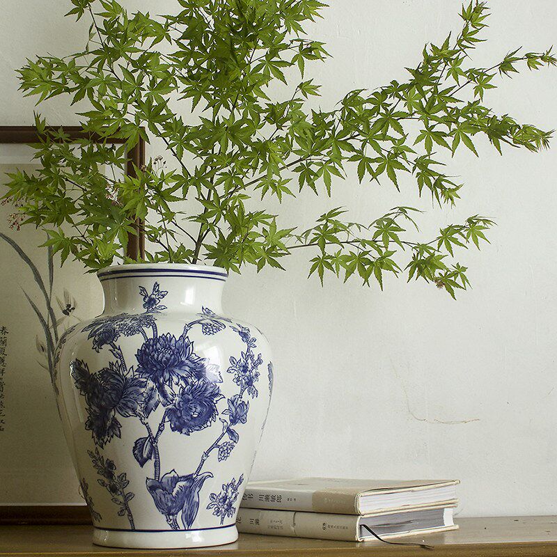 景德镇陶瓷青花瓷花瓶插花瓷瓶中式复古瓷器青花萧雅轩装饰品摆件