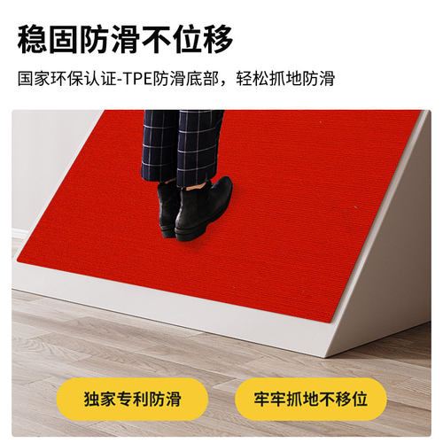 家用红色地垫入户门门口进门喜庆中式防滑可裁剪脚垫地垫地毯