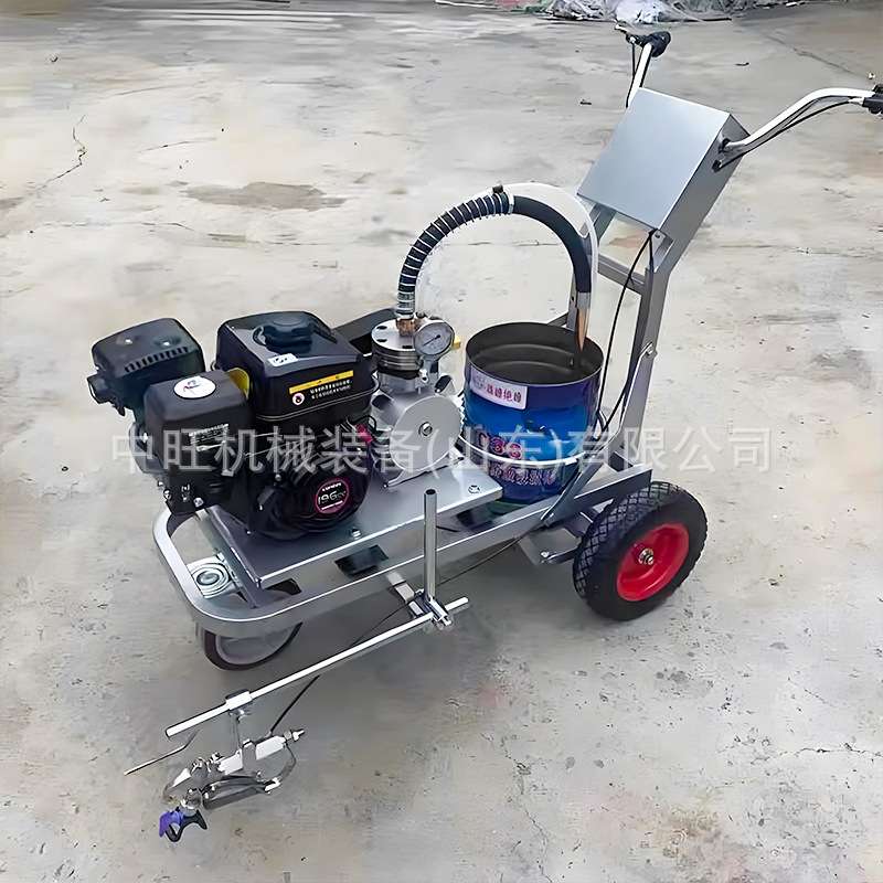 手推冷喷式公路划线机可划更宽距离高压双喷划线车马路路面冷喷划