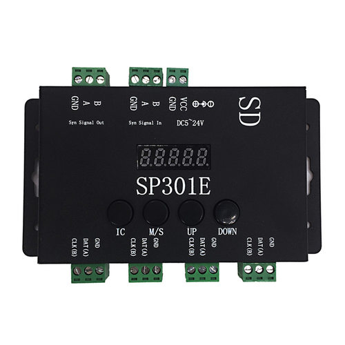 SP301ELED全彩控制器SD卡编程控制器4路输出控制器SD幻彩级联