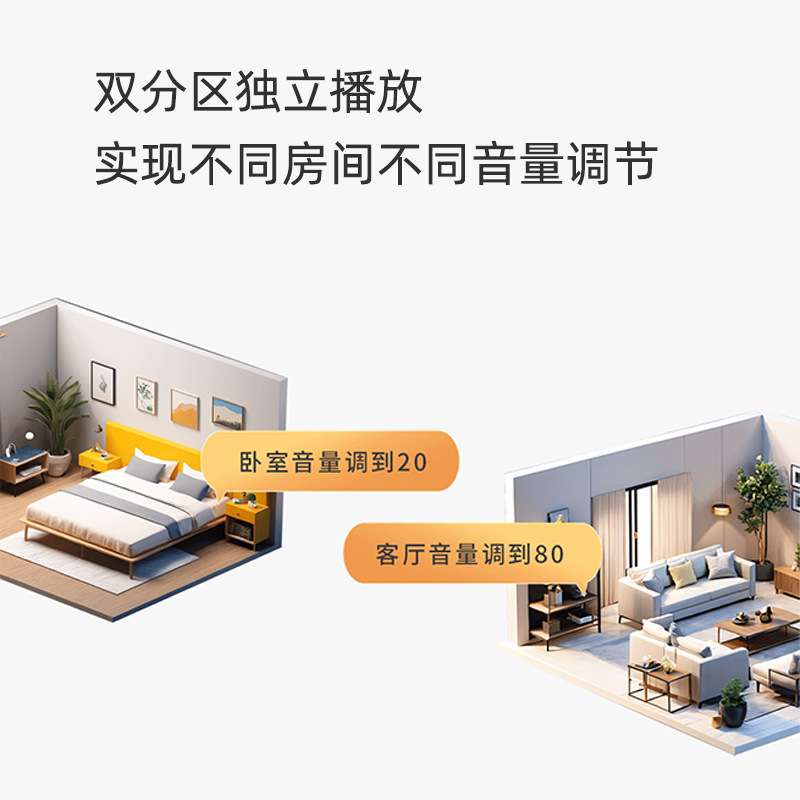 向往Z5背景音乐控制器主机系统4寸多功能嵌入式智能家居