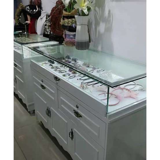 饰品柜玉器展示柜台玻璃展柜陈列柜中岛柜欧式简约珠宝展示柜