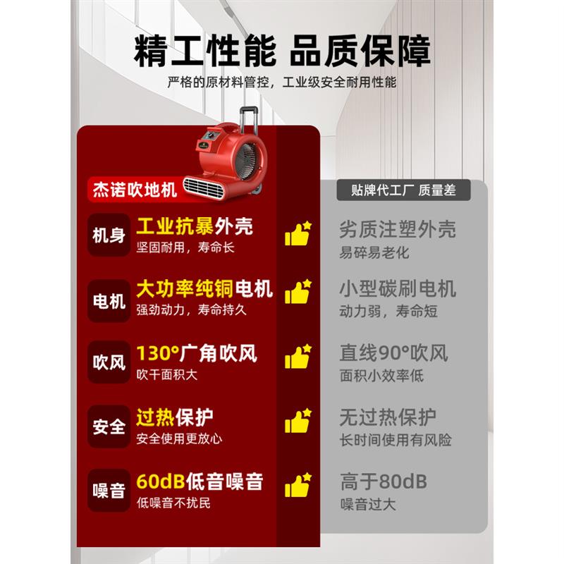 杰诺吹地机地面吹干机商用大功率干燥冷热吹风机地毯厕所地板除湿