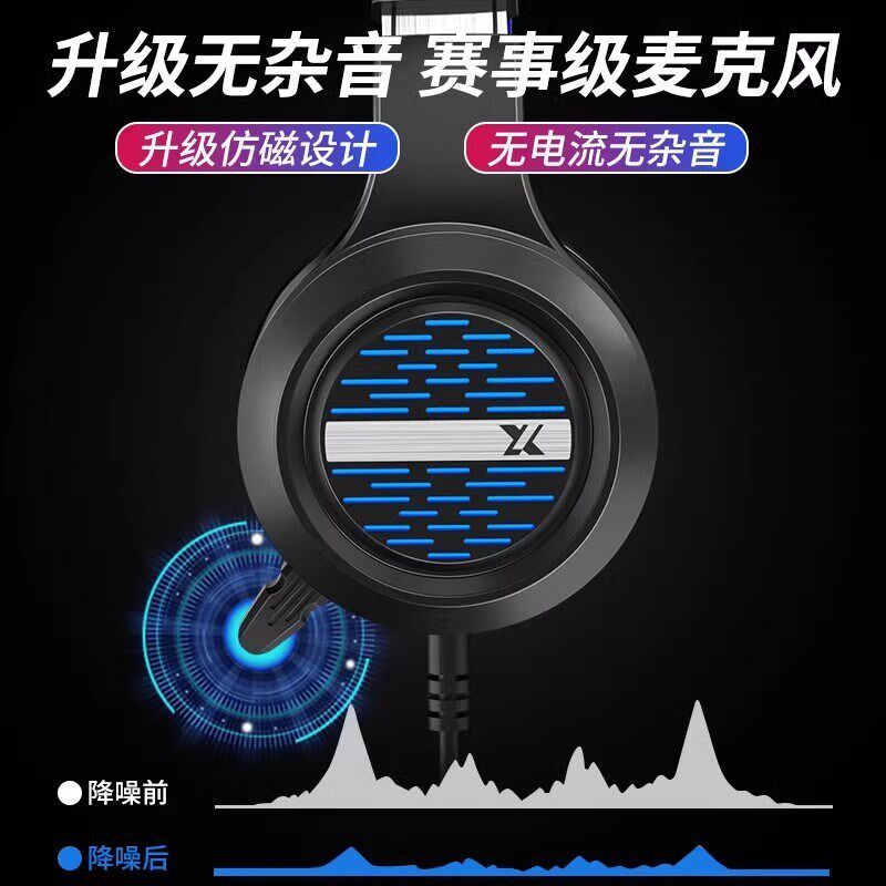 头戴式电脑耳机带麦克风电竞游戏有线耳麦台式笔记本usb二合一