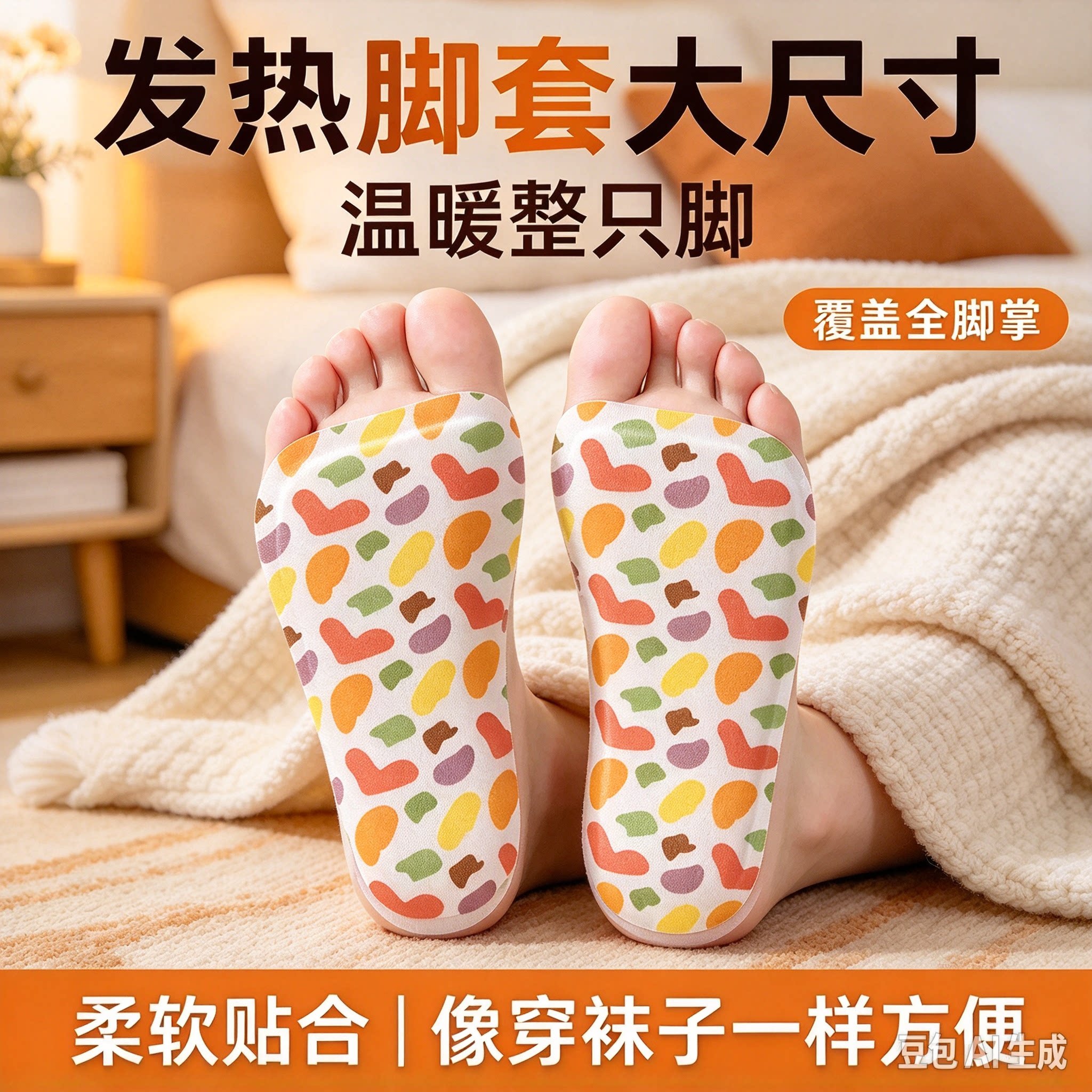 【升级款】穿戴式暖脚套艾草暖足贴大尺寸发热鞋垫热敷暖足宝YY