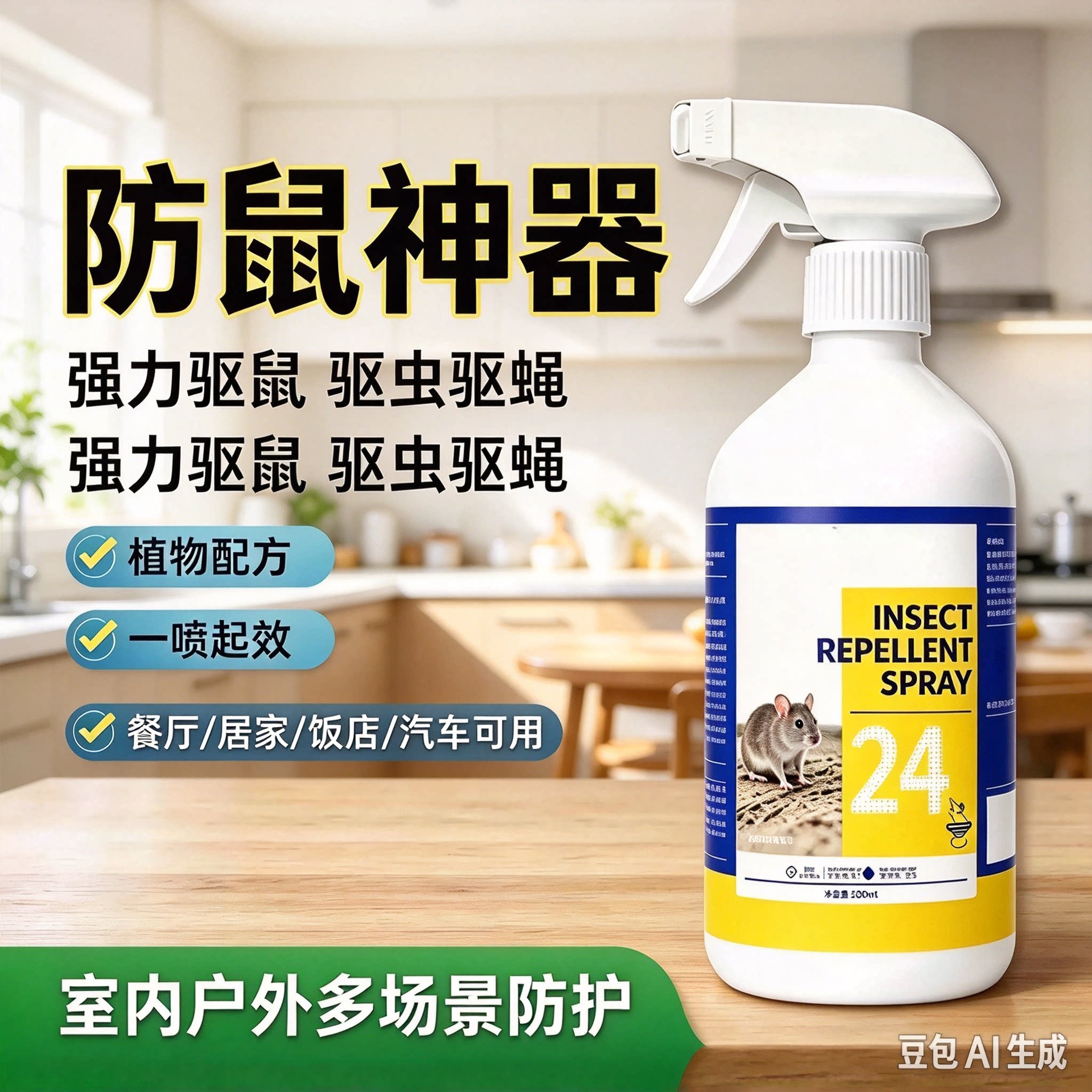 【正品】驱鼠喷雾防老鼠家用发动机舱汽车驱鼠神器专用灭鼠喷剂YY