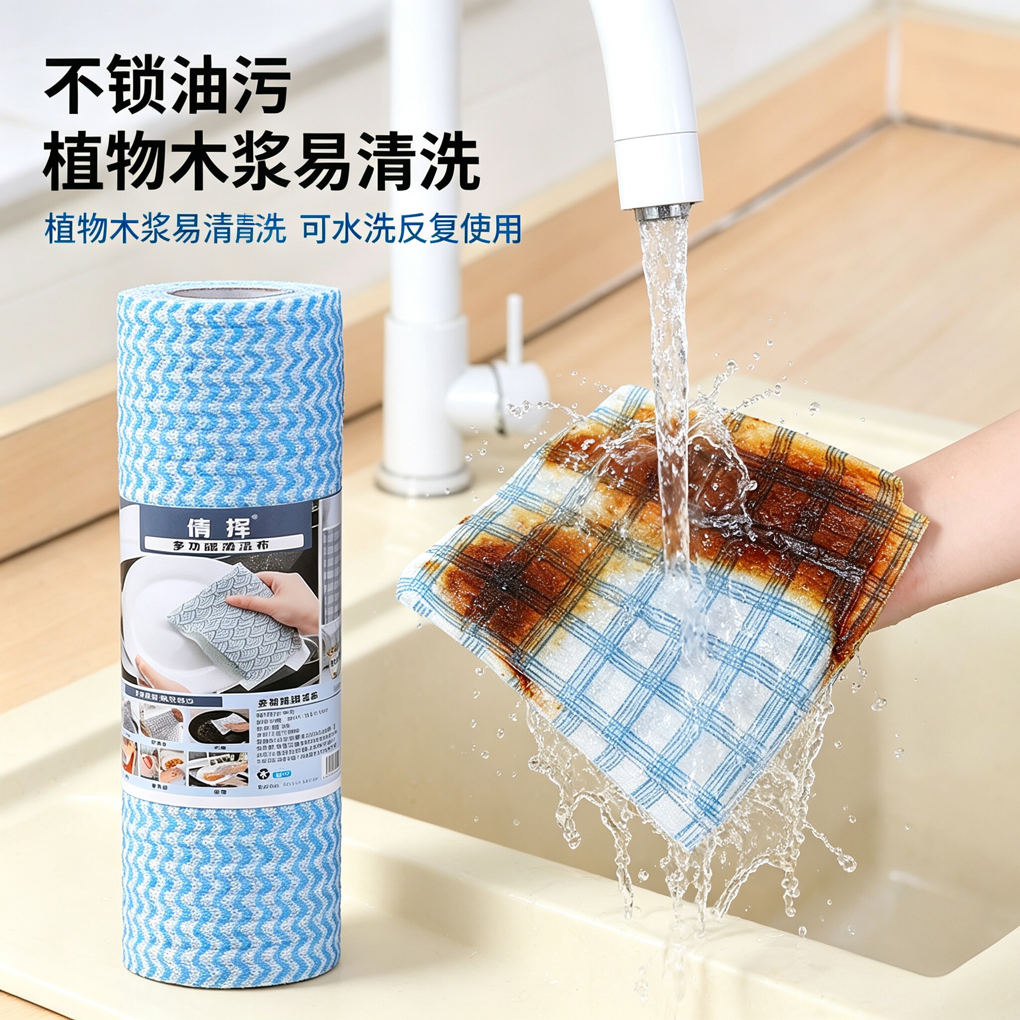 【厨房好物推荐】加厚懒人抹布干湿两用厨房吸水无纺布碗巾QY