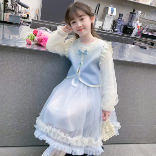 女童汉服连衣裙2024新款春装儿童国风中式公主裙春秋女孩网红裙子
