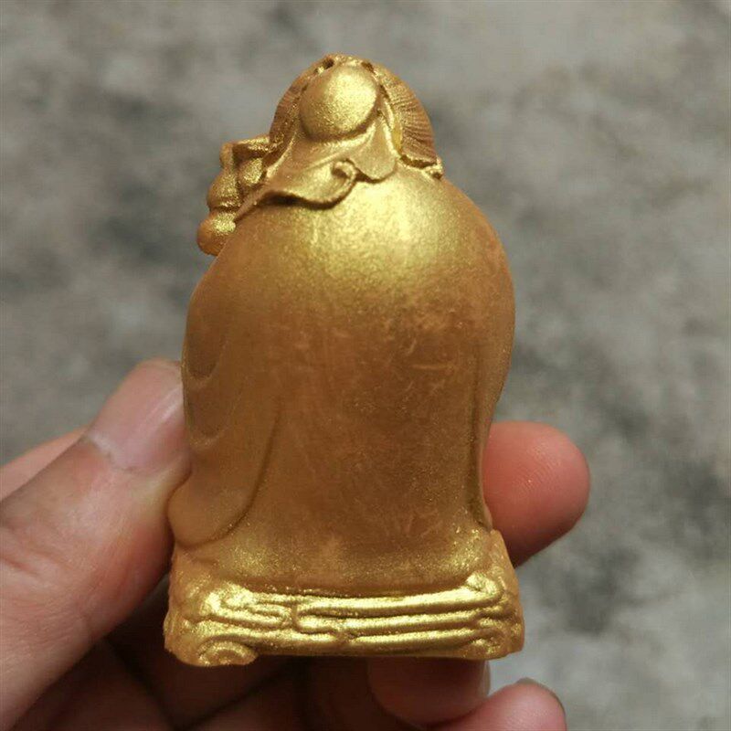 2寸上色小叶黄杨木雕工艺品小摆件手把件 寿桃寿星