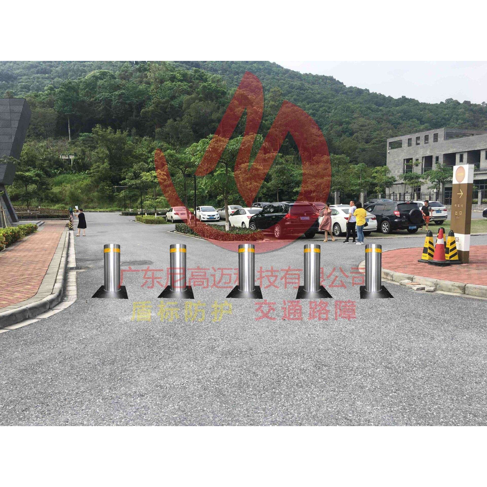 交通路障升降路桩 不锈钢埋地遥控自动升降挡车路桩 反光警示护柱