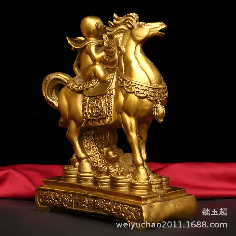马上封侯摆件纯铜马上有福铜猴马上有钱工艺品客厅家居装饰品