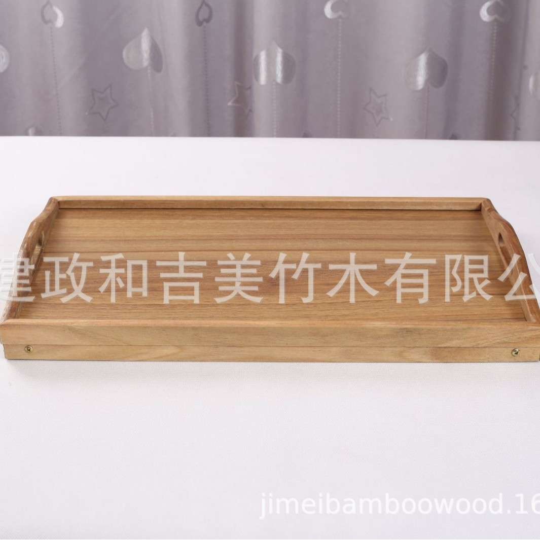 现货相思木折叠餐盘木质野餐桌简约床上餐托盘带脚餐桌跨境实木桌
