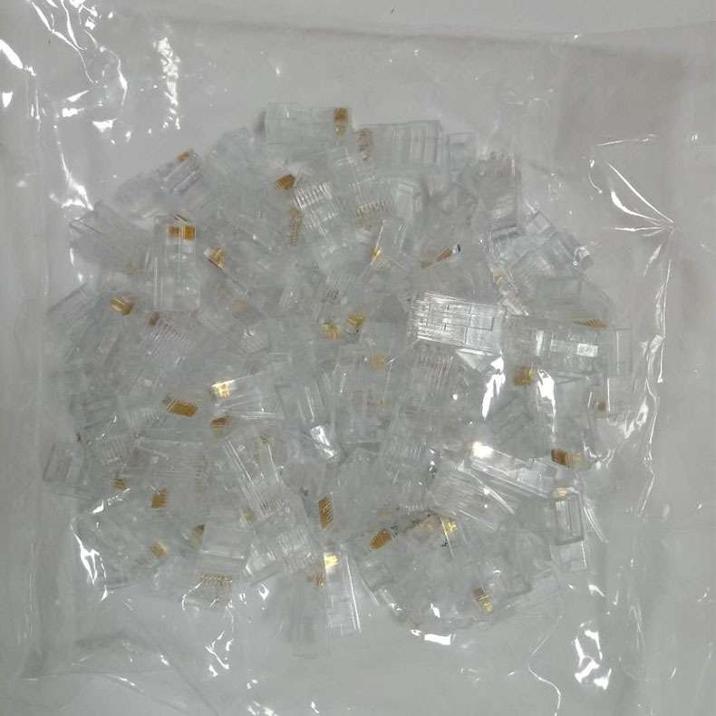 rj45水晶头超五类 非屏蔽 一盒装100个综合布线系列产品厂家直销