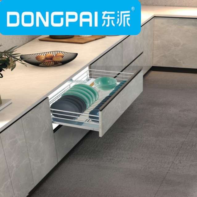 DONGPAI东派-圆线纳平篮碗篮圆线201不绣钢拉篮阻尼缓冲橱柜厨房