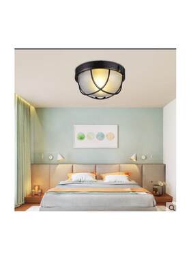 美式吸顶灯欧式创意复古工业风led阳台走廊过道玄关卧室餐厅灯具