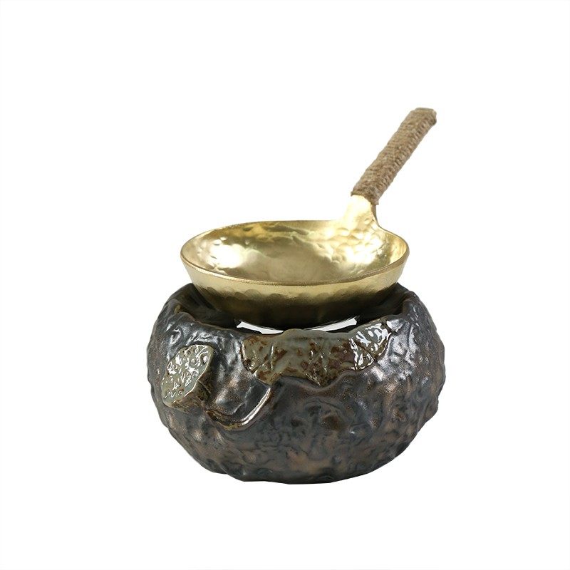 复古烤茶器橘子炒茶煮茶温茶炉加热茶叶茶炉蜡烛底座提香器烤茶炉