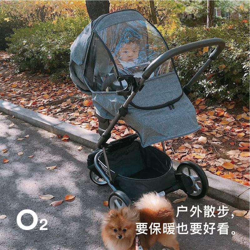 JOBIBI婴儿推车雨罩通用型防风保暖罩 高清透明雨罩 韩国溜娃神器