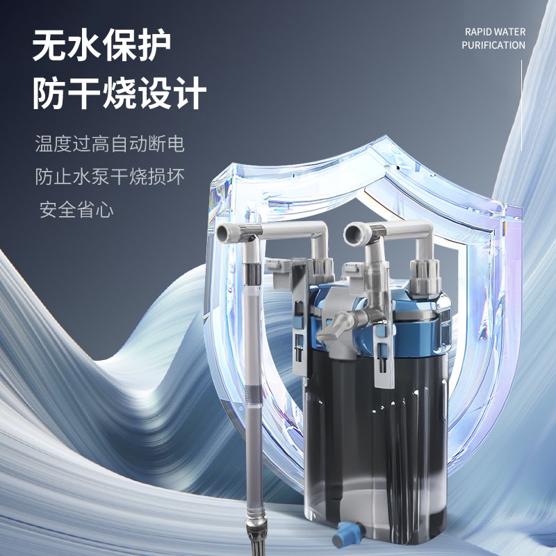 鱼缸过滤器净水循环三合一壁挂式过滤桶吸粪净水外置制氧一体机