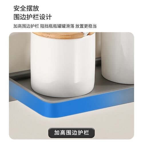 折叠厨房置物架免打孔 枪灰色太空铝活动调味品架壁挂配挂钩新款
