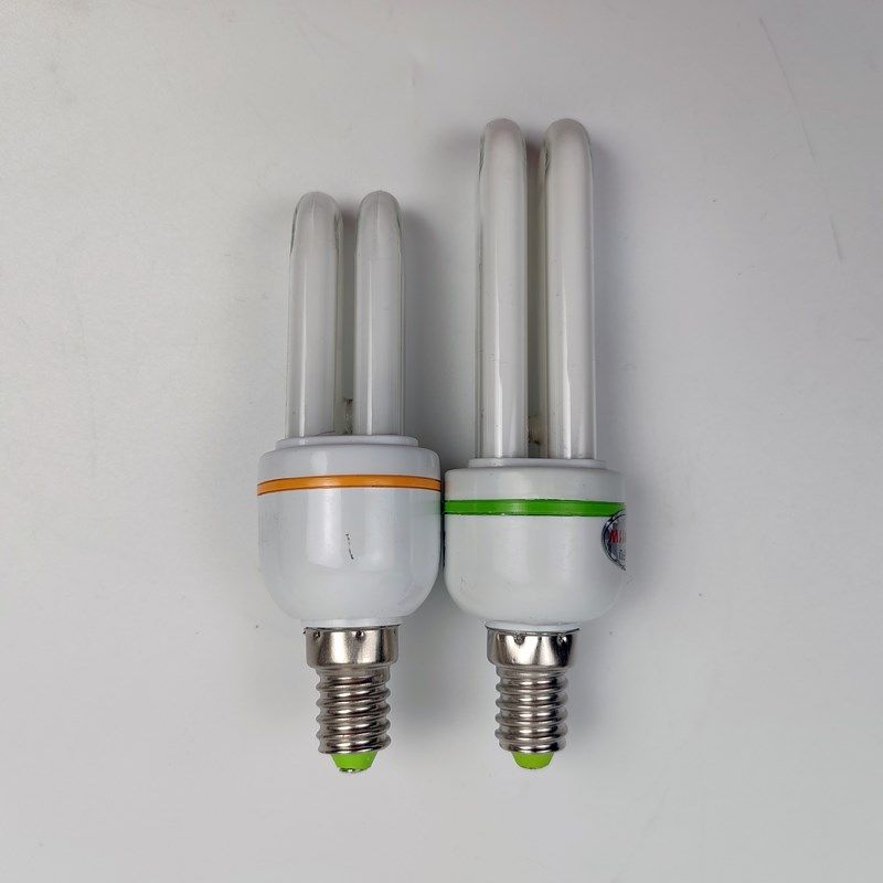 E14小螺口节能黄白光非led三基色荧光灯台灯吊灯专用光源2U型灯管