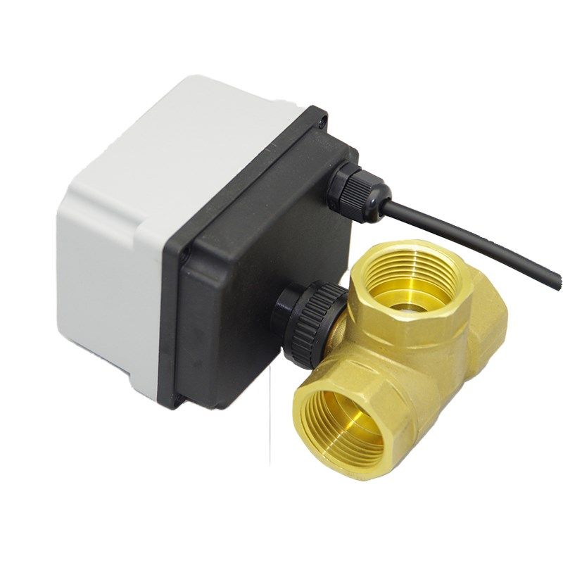 防水潮湿220V二三通24V电动球阀4分6分1寸2寸DN15 20 25 三线二控