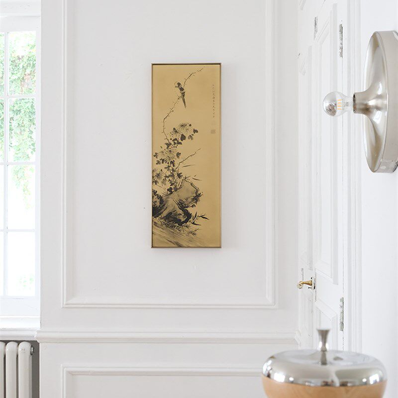 若奈 真黄铜!铜雕画《家中有喜》立体浮雕花鸟玄关画新中式挂画