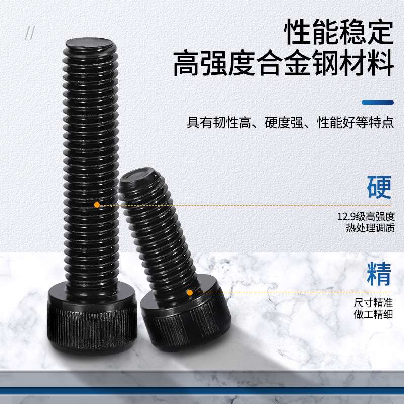 反牙12.9级DIN912圆柱头螺钉反螺纹内六角螺栓滚花杯头内六角螺丝