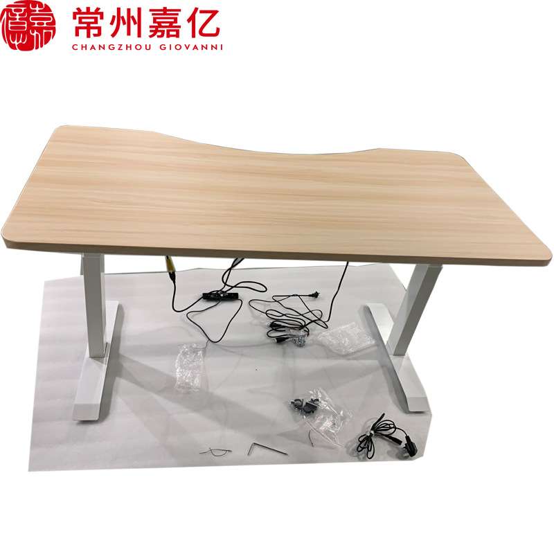 常州直销自由调节高度坐站用矩形电脑学习桌电动升降办公书桌