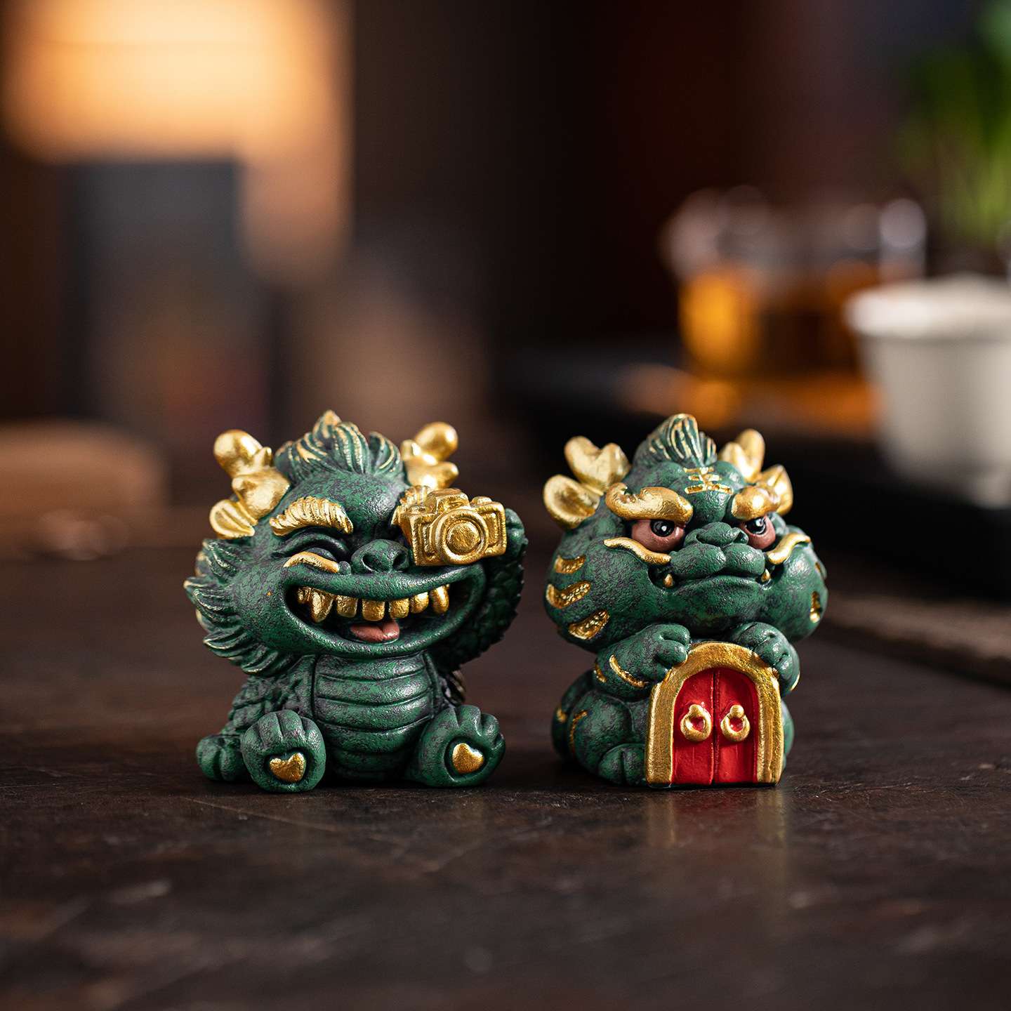 国潮龙生九子茶宠摆件可爱萌龙吉祥物瑞兽家居客厅茶室桌面装饰品
