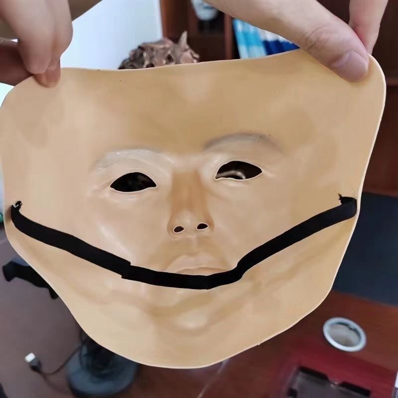 人皮面皮真人乳胶人脸面具全脸头套硅成人男女3d立体万圣节搞笑