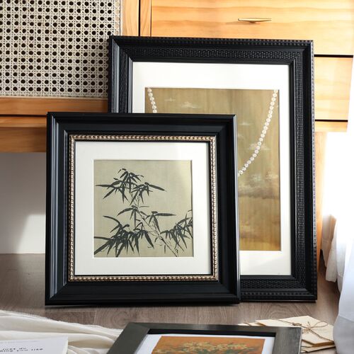 中古风画框装饰黑色空框美式定制长方形软装相框摆件复古油画外框