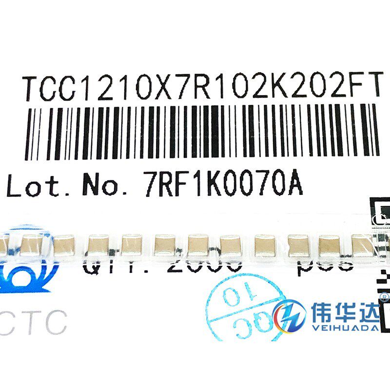 1210贴片电容 1nF(102K) 10% 2000V 2KV TCC1210X7R102K202FT
