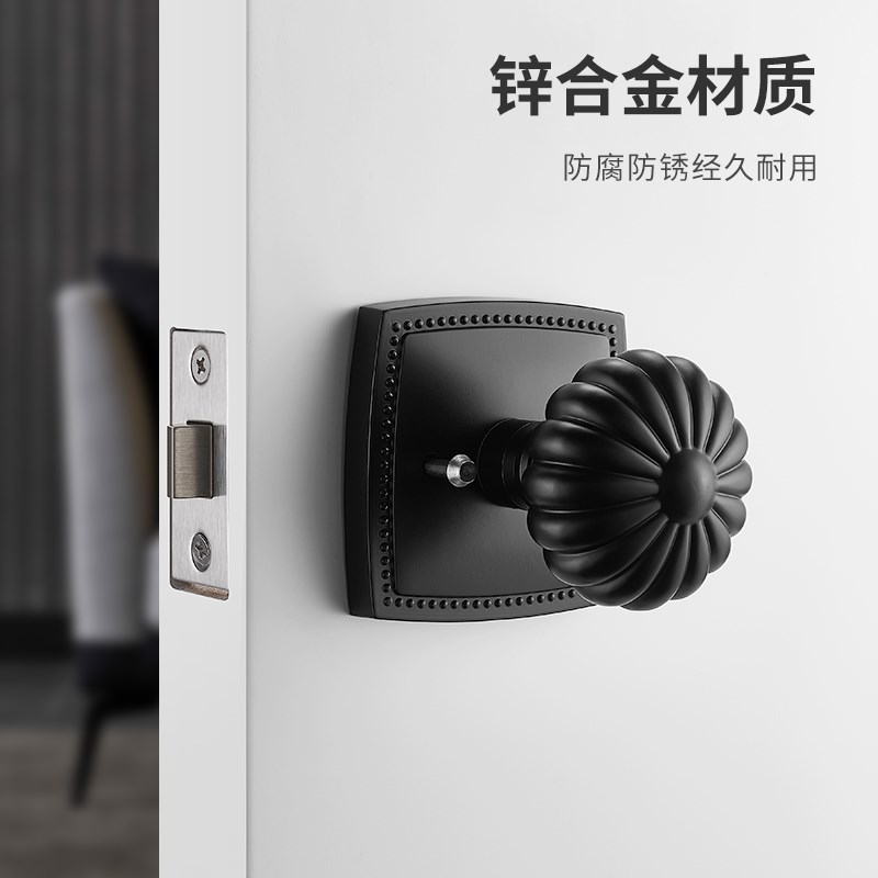 门锁家用通用型球形锁室内卧室卫生间老式房门锁球型圆形球锁南瓜