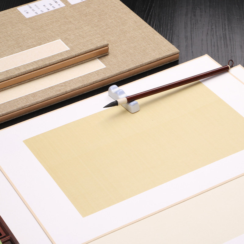 熟绢纸软卡熟宣小楷画片工笔画用纸深仿古浅仿古12张涵套泾县黄色