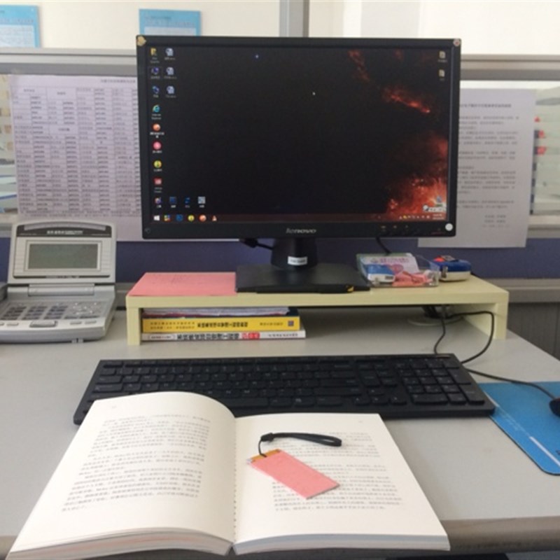 包邮液晶电脑显示器双层桌面增高托架底座支架键盘置物收纳木架子图片